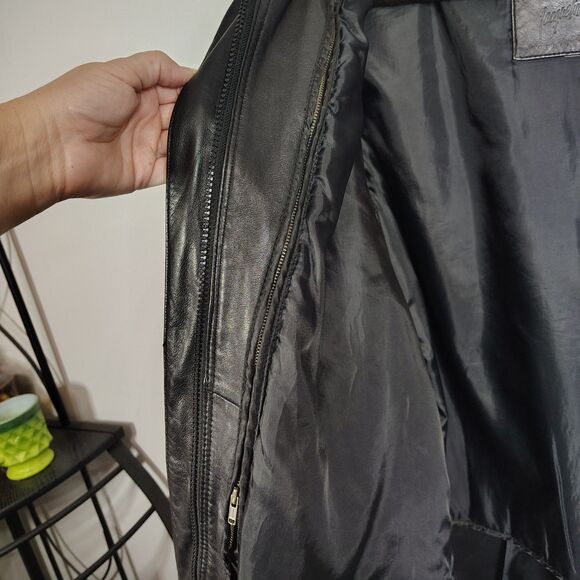 Vtg JACQUELINE FERRAR Leather Jacket XL Men's Thinsulate Long Lined - Picture 4 of 10